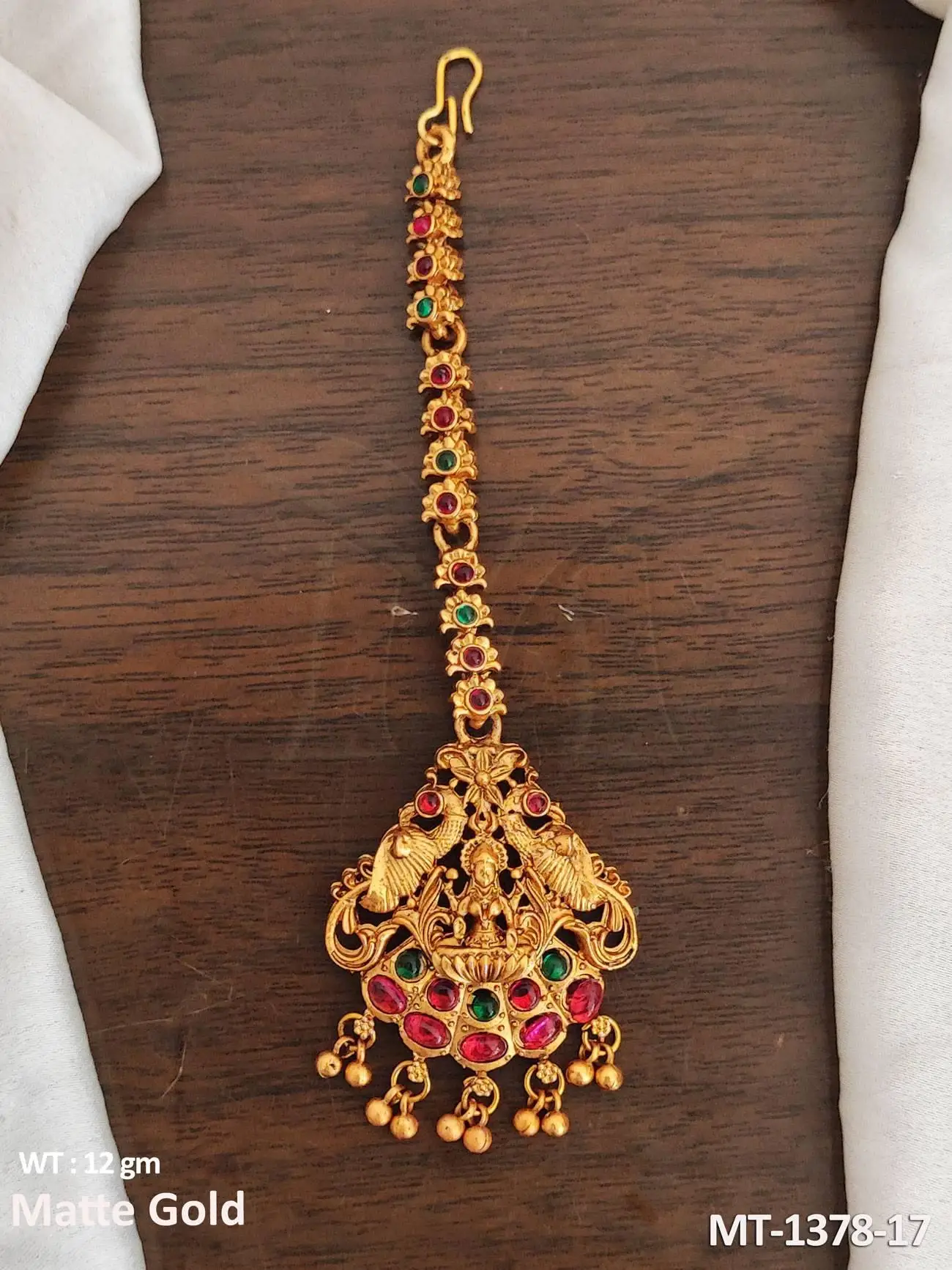 Laxmi Design Party Wear Temple Jewellery Matte Gold Polish Design Jewelry Sets Accessories Women Temple Maang Tikka Jewelry Sets