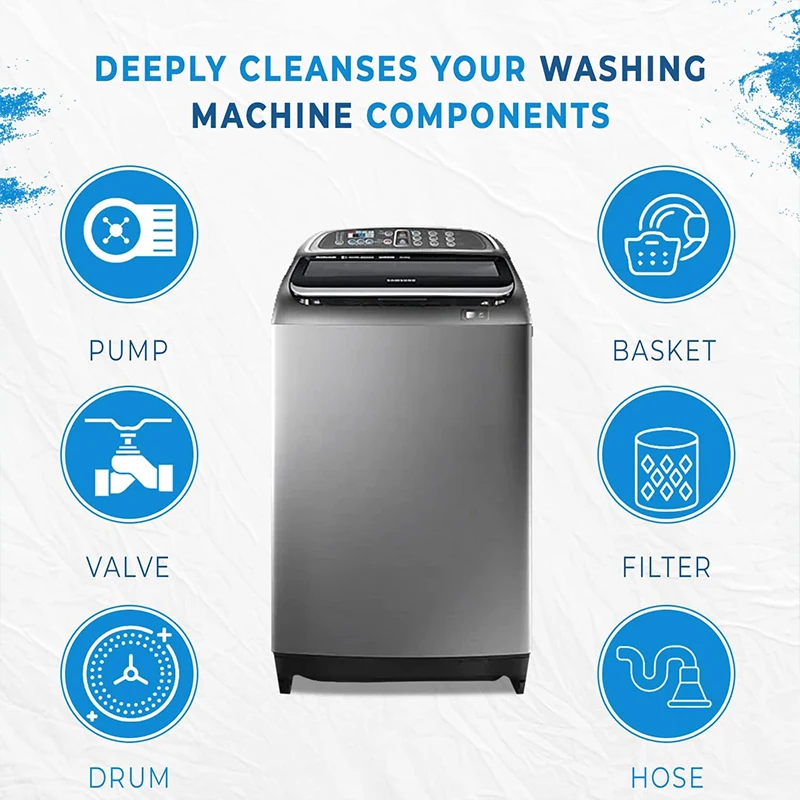 24 Tablets Washing Machine Cleaner Stain Dirt Washing Cleaning Washer Clean Detergent Effervescent Tablet Wash Machine Cleaner
