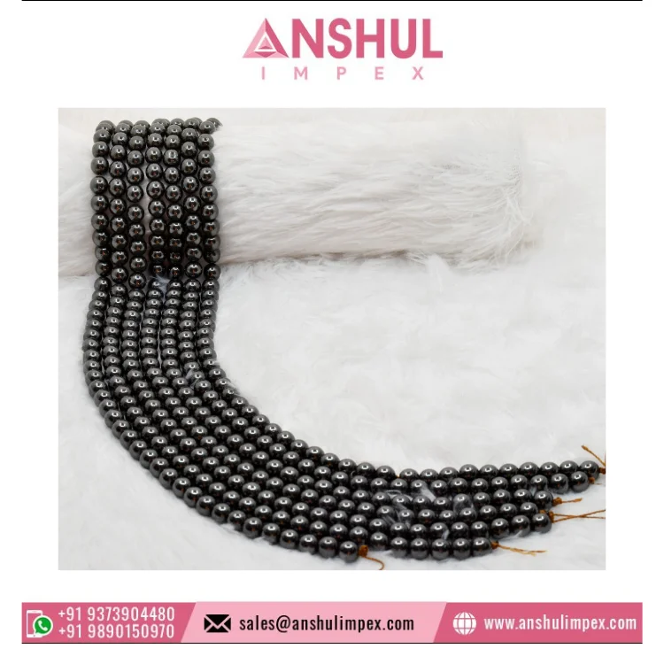 Competitive Price Best Quality Natural Pure Gemstone Loose Beads Hematite AAA 8mm Round Beads