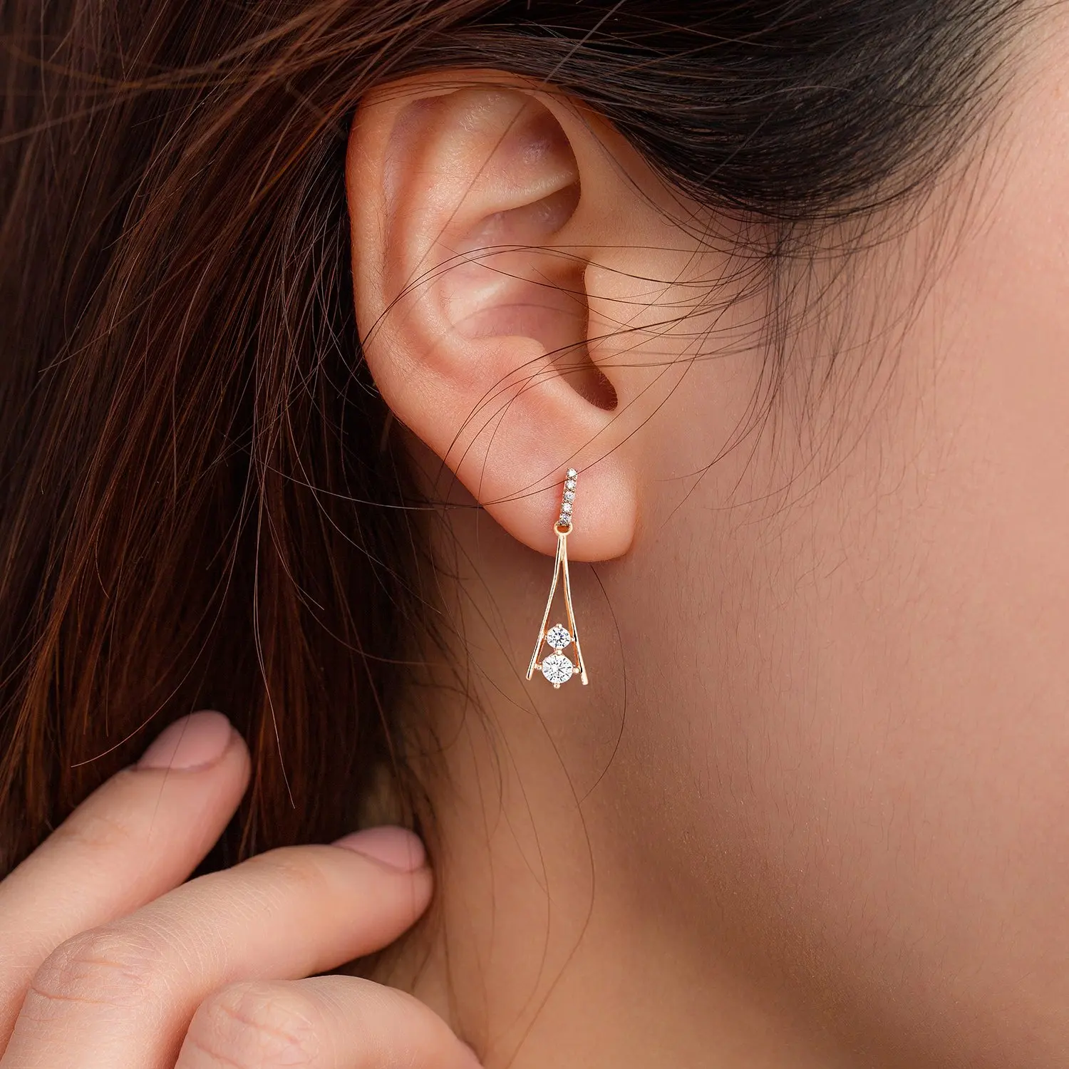 FINE JEWELRY EARRINGS rose gold stud earrings Eiffel jewelry set Huy Thanh Jewelry Wholesale price BTPTB286