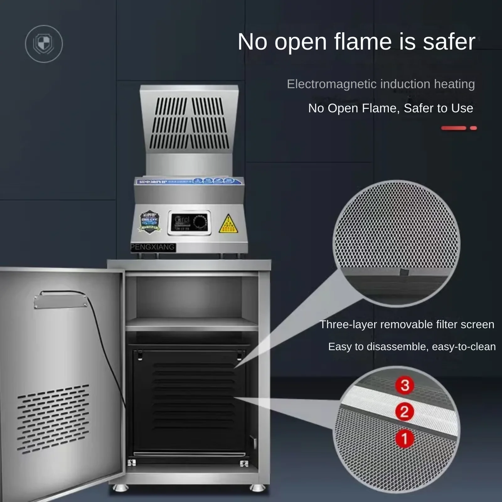 Electric Countertop Cooker Double Tank Commercial Induction Deep Oil Filter Machine Fried chicken Restaurant