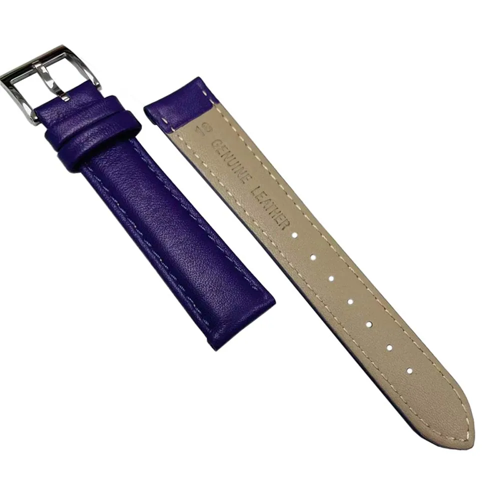 Factory Top Quality ODM Navy Universal 10Mm Italian Leather Replacement Watch Strap Italian nappa For Classic Watch