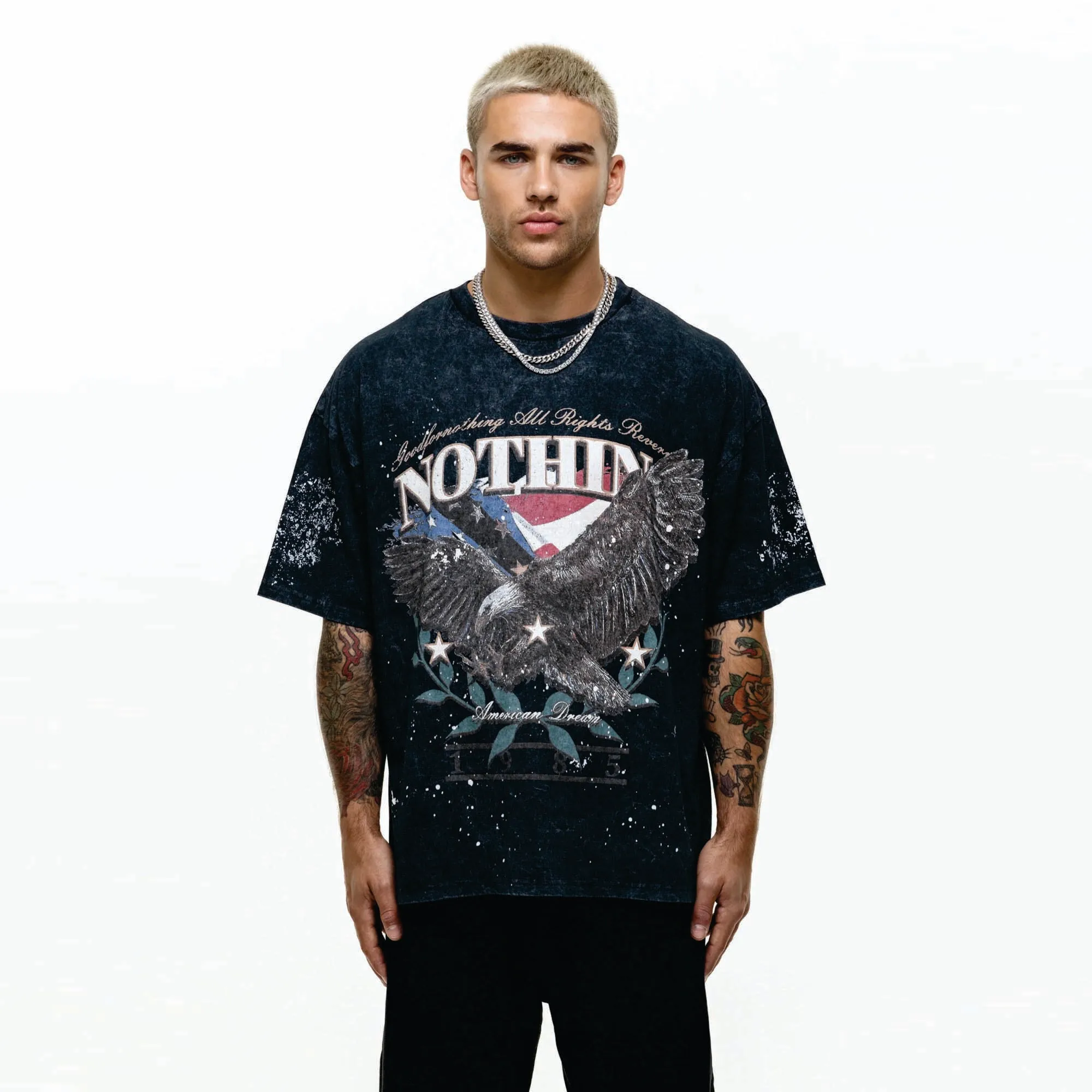 Factory Direct Wholesale Custom Print Cotton 240 GSM Drop Shoulder Cool Fit Streetwear Oversized T Shirt