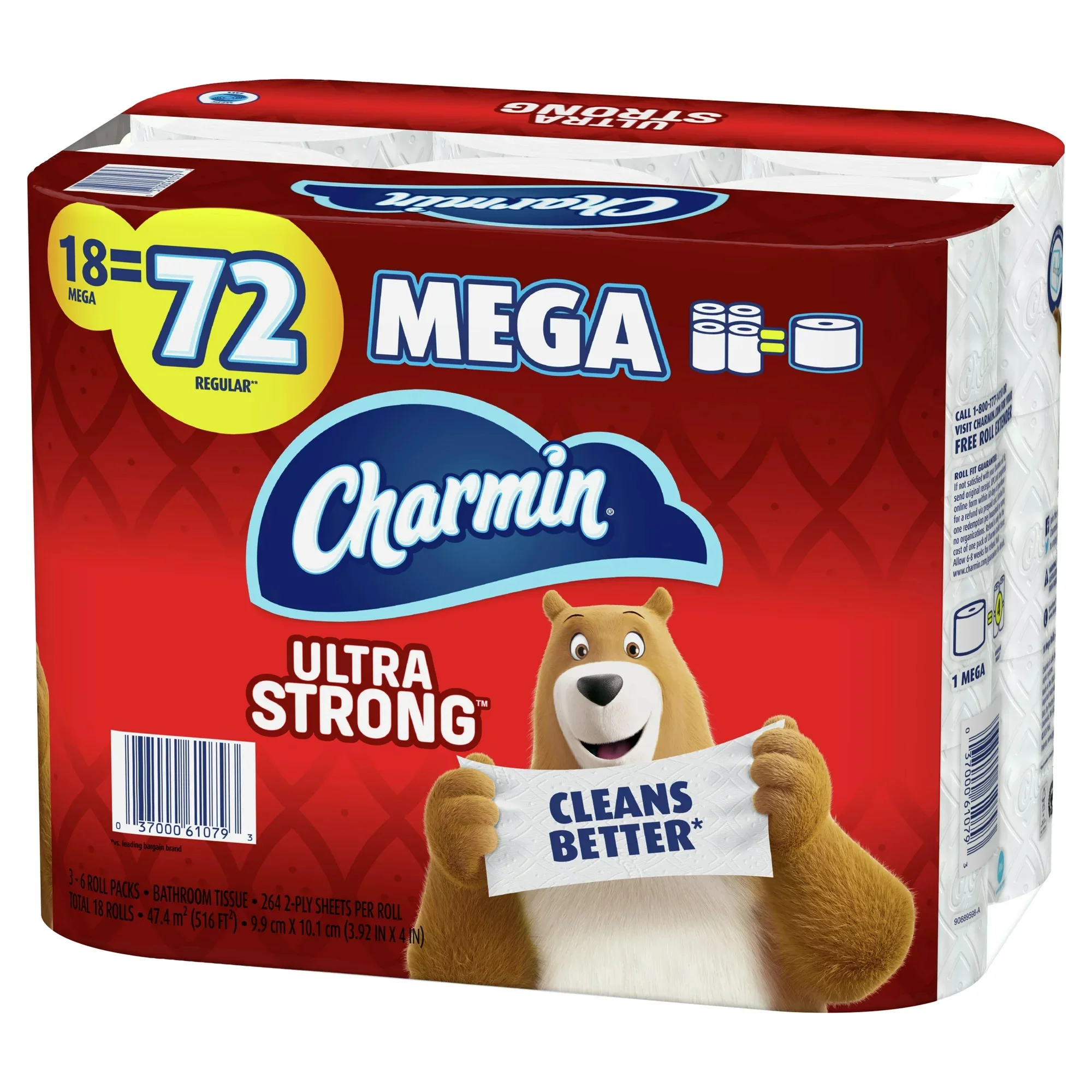 Charmin Ultra Strong Toilet Paper, 18 Mega Rolls