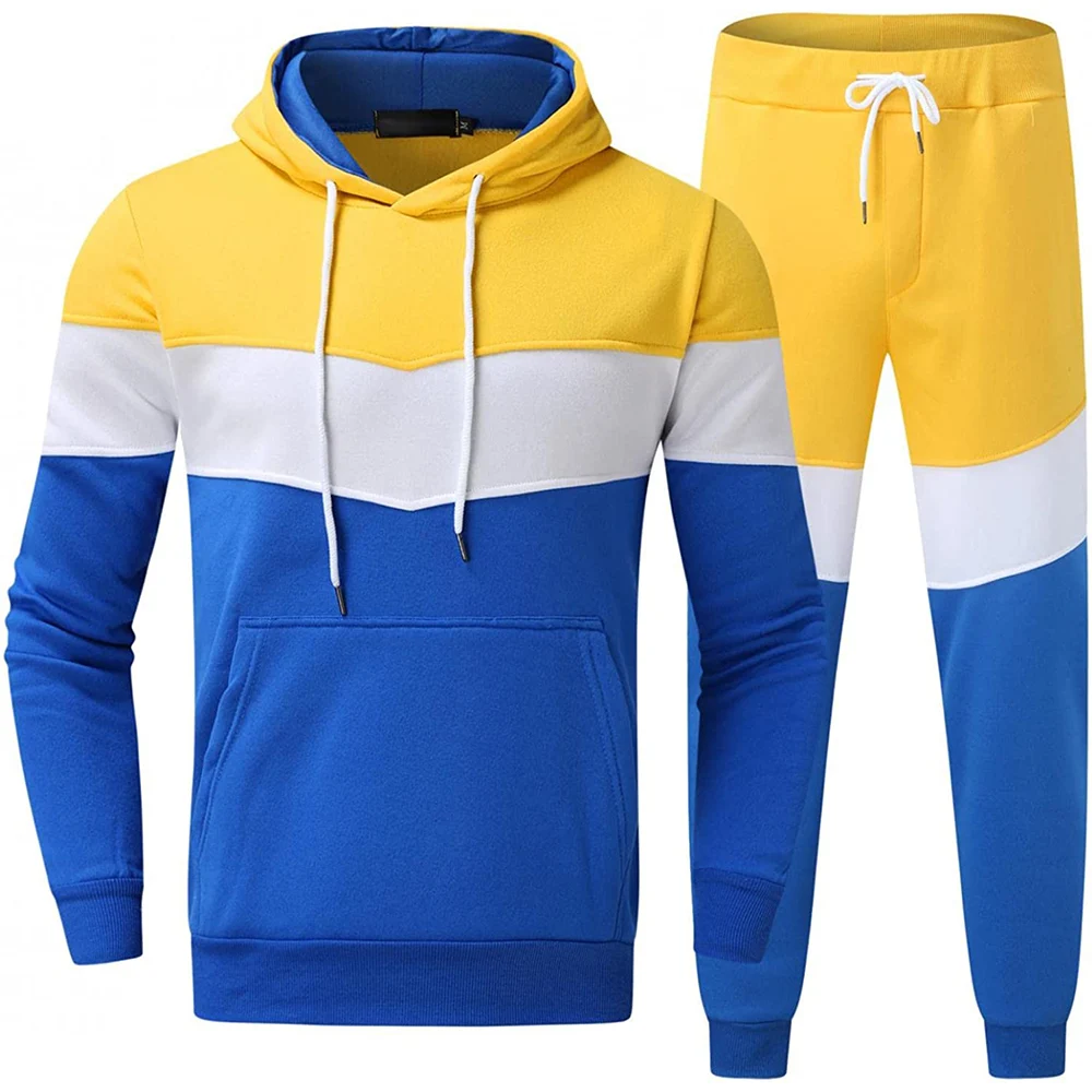Good Quality Thick Cotton Winter Fleece Full Joggers and Top for Men Youth Nylon Street Wear Male 3 Tone Custom 2025