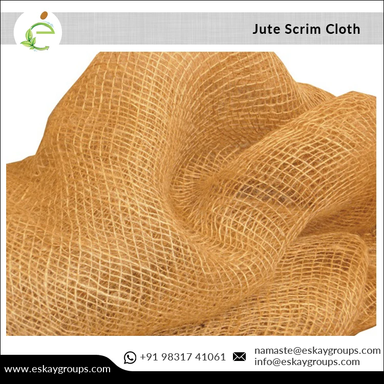 Custom Logo / Private Label Available for 100% Jute Hessian Scrim Cloth for Geo Textile, Packaging and Decoration