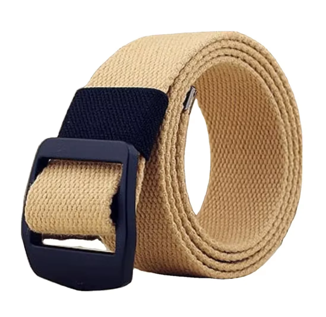 BLT63 C6 Cut To Fit Canvas Web Belt With Flip-top Solid Black Buckle Outdoor Canvas Web Belt outdoor Casual Jeans Oem Design