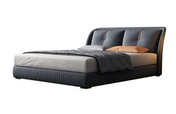 Minimalist Style Bedroom King Size Leather Bed Set Modern Fully Upholstered Double Queen Size Bed