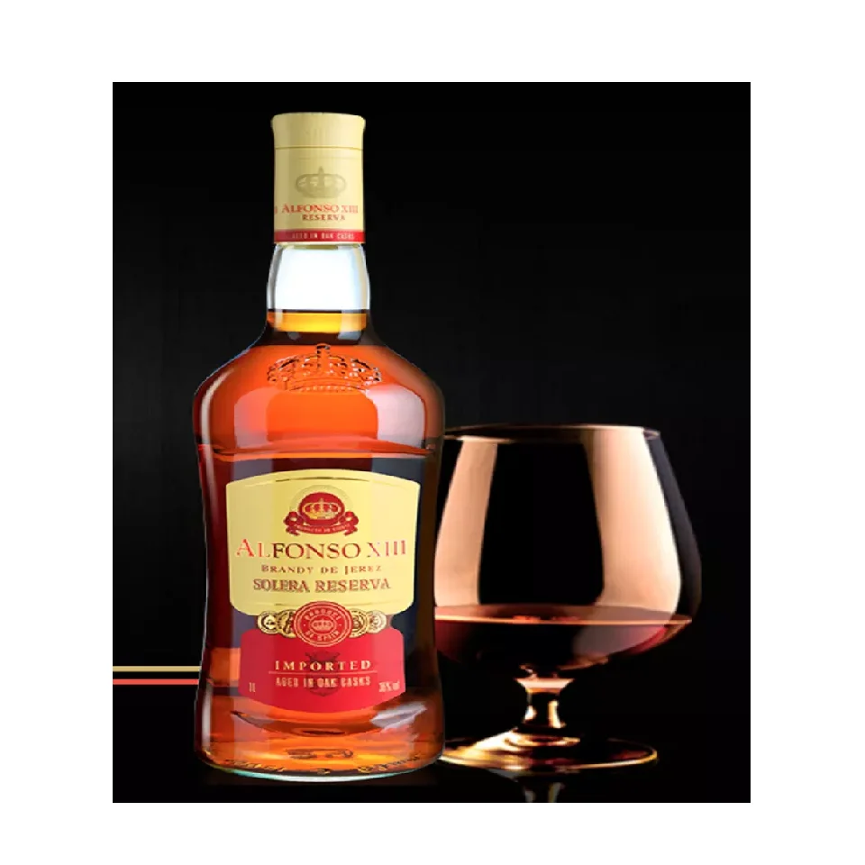Infused Balanced Flavor Fragrant Finish Aged 3 Years Distilled Wine Spirits Bottle Premium Quality 36% Alfonso XIII Brandy
