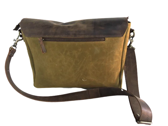 Customised Manufacturer Vintage 100% Genuine Leather Supplier Canvas Laptop Messenger Briefcase Travel Bag and Bulk Order