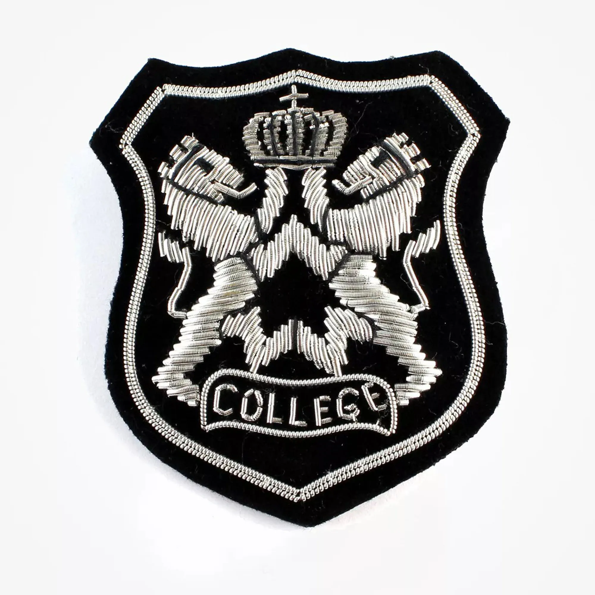 Hand Embroidery Bullion Wire Blazer Badges Crown embroidered patch