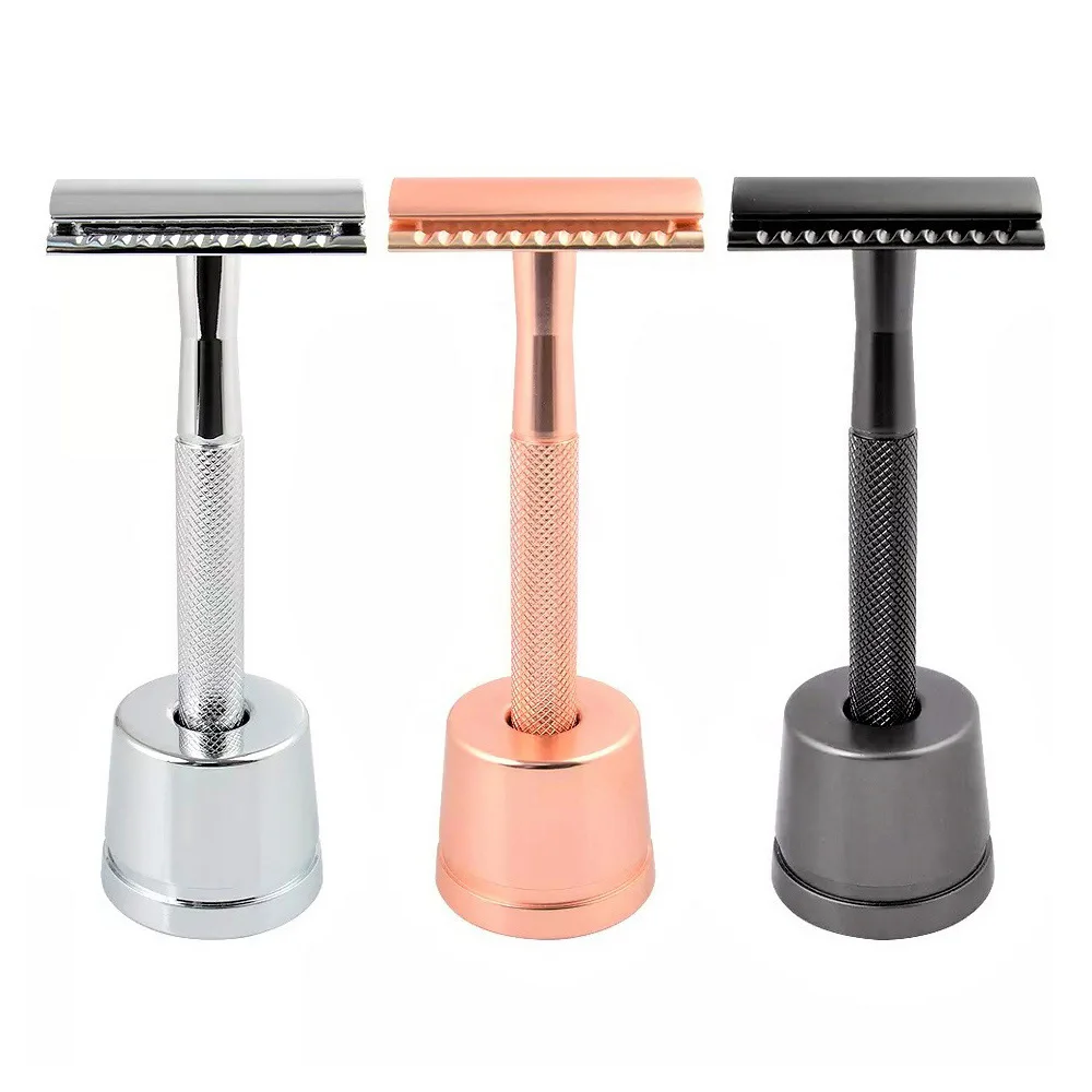 Hot Selling High Quality Safety Razor With Stand Multi Functional Rust Free OEM Safety Razor Under Shave Razor With Stand