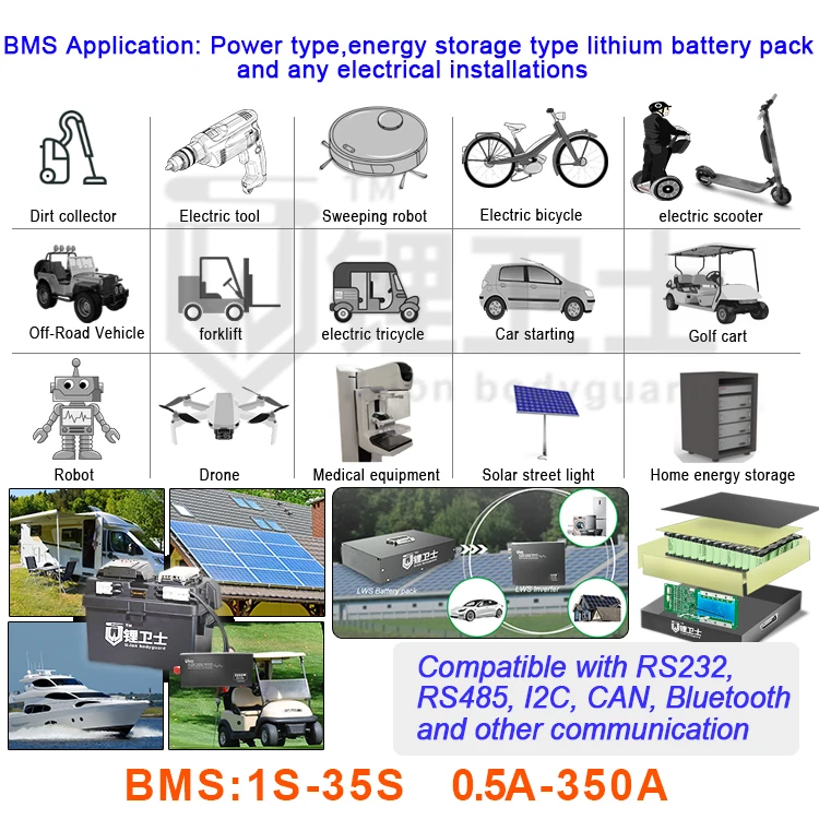 Литиевый модуль LWS Crcuit Lifepo4 BMS 10S 12S 13S 48V 15A 30A 40A Smart 13s переключатель