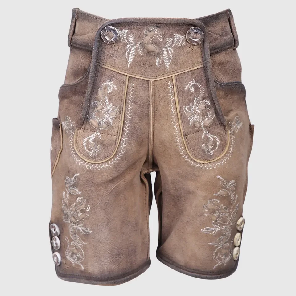 Custom New Genuine Suede Bavarian Shorts Men Shorts Lederhosen Bavarian Garments