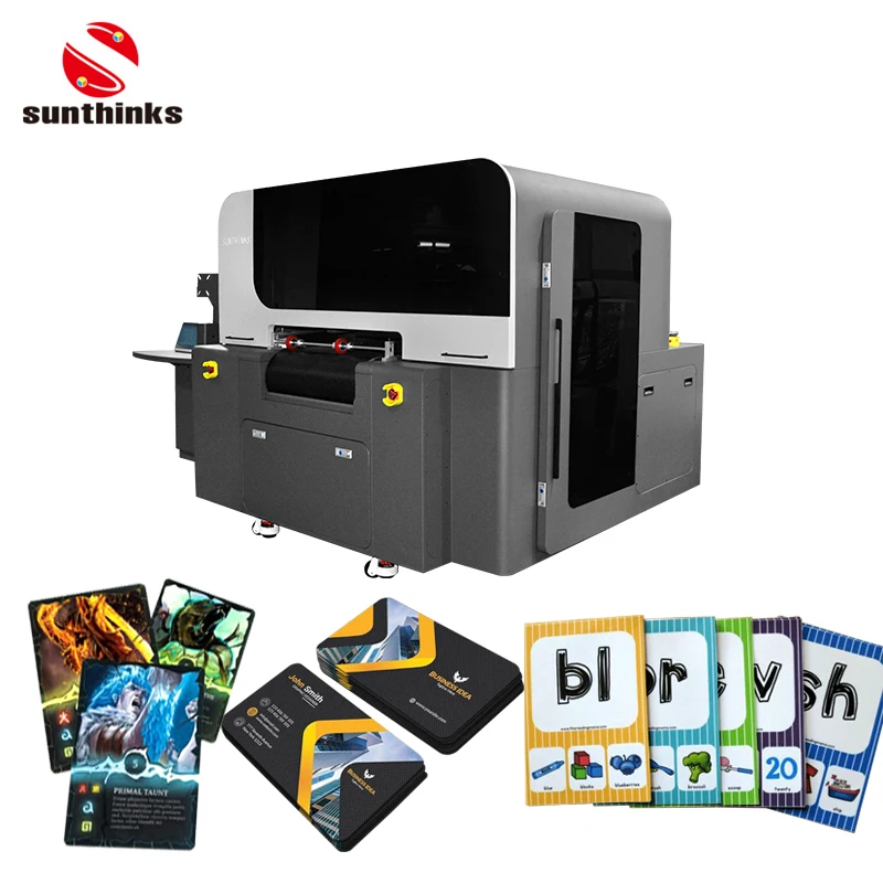 Sunthinks New Inkjet Matel Box Plastic Cards Plastic Bags Single Pass UV Printer