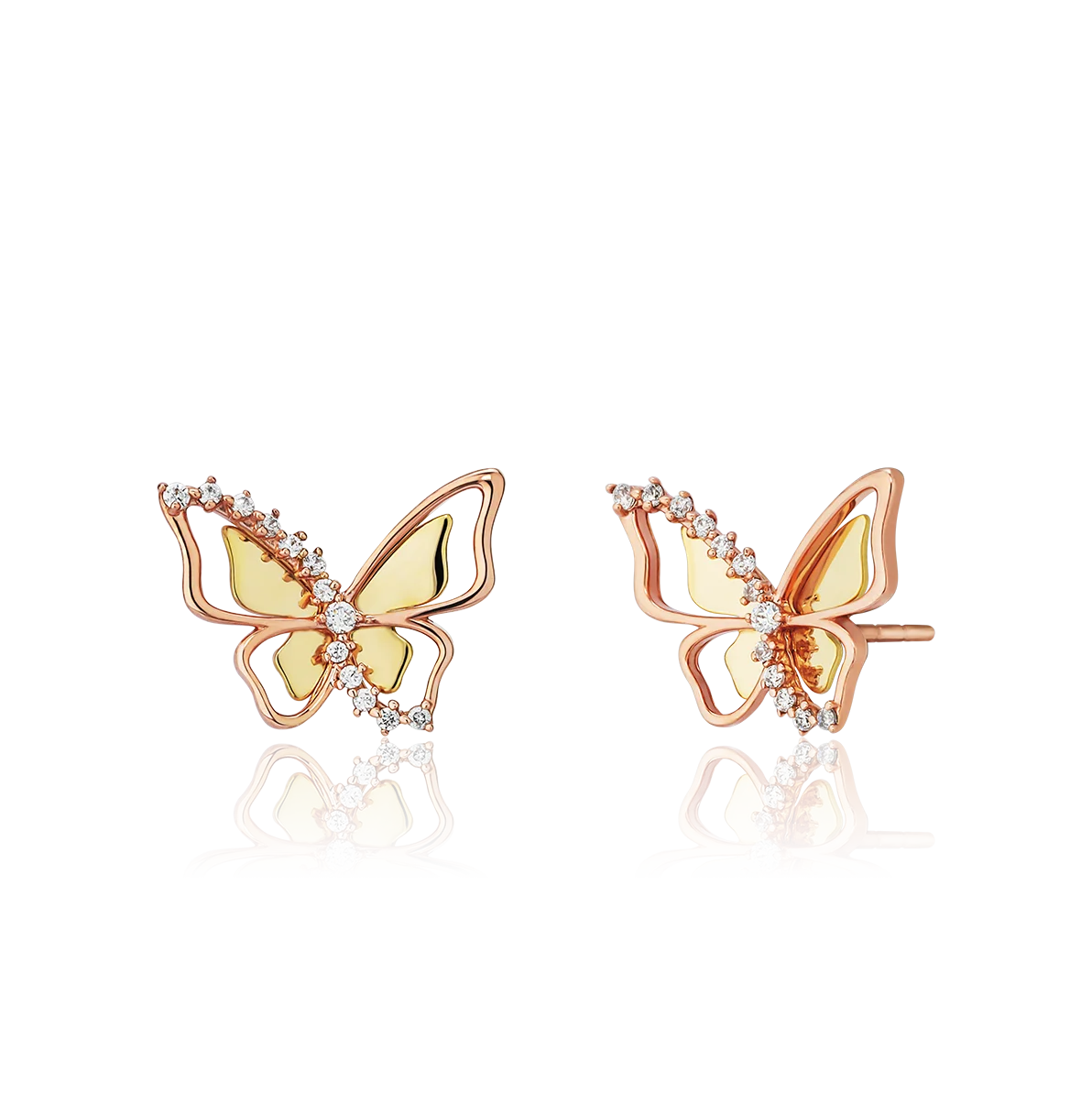 BEST SELLING 14k solid gold jewelry butterfly earrings jewelry for women - HuythanhJewelry - Vietnam manufacturer BTPTB335