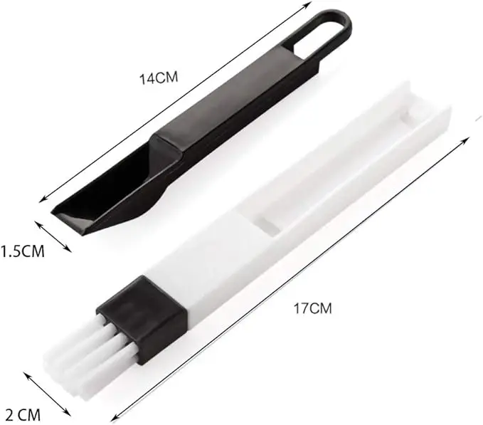 2-in-1 Household Cleaning Tools with Handled Brush Durable Silicone Plastic Nylon Bristle for Office Cleaning Keyboard Usage