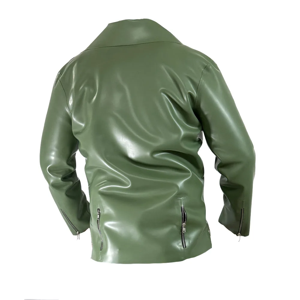 Latex Fetish motorcycle Rubber Catsuit Zipper Latex Full Body Black Women Unisex Customized OEM ODM very Cute Jacket