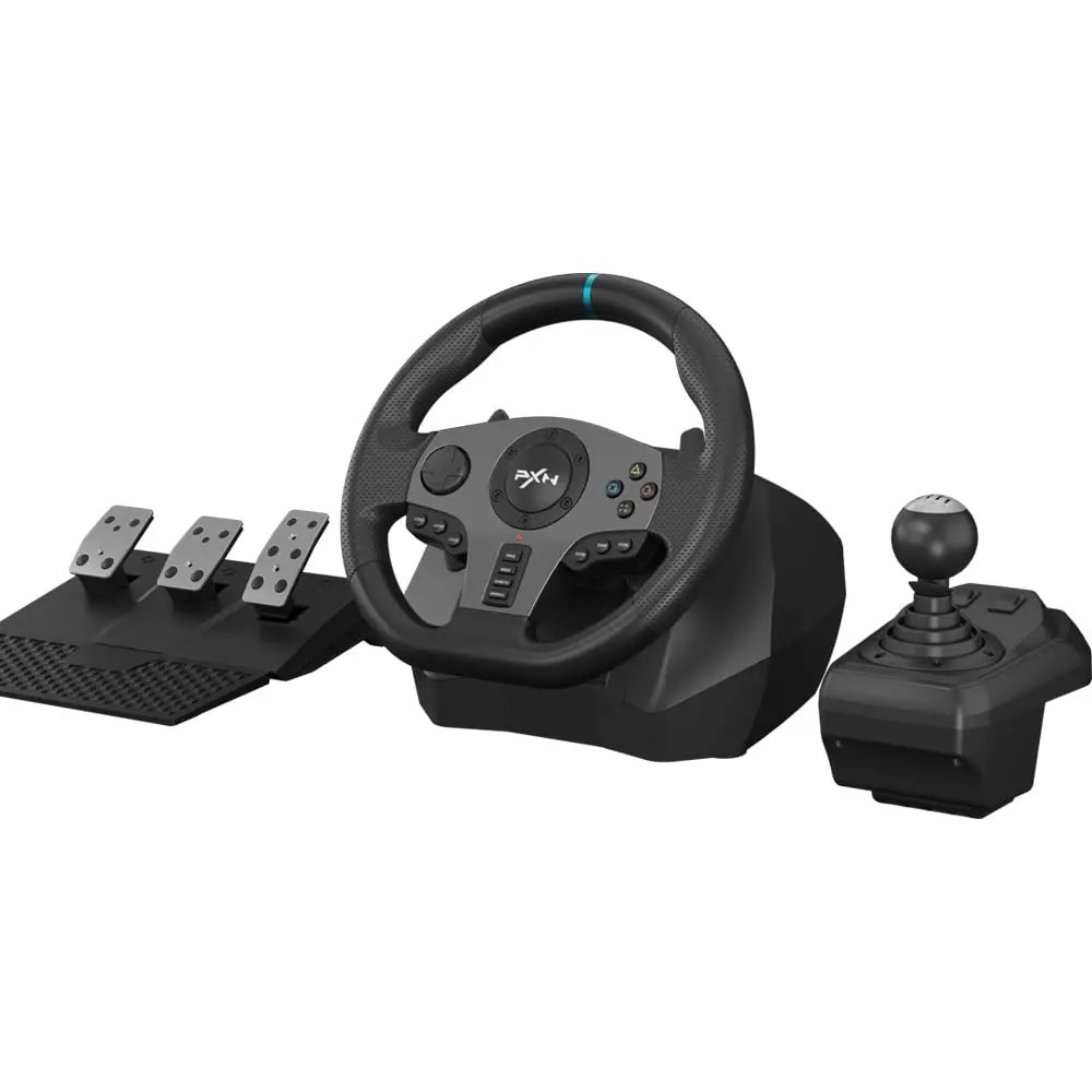 PXN V9 900 270 Degree Racing Game Steering Wheel Joystick With Clutch Pedal For PC, PS4, Xbox Series, Switch Games