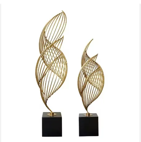 Interior modern nordic table living room art decor figurines luxury gold home metal ornament stand decor accessories
