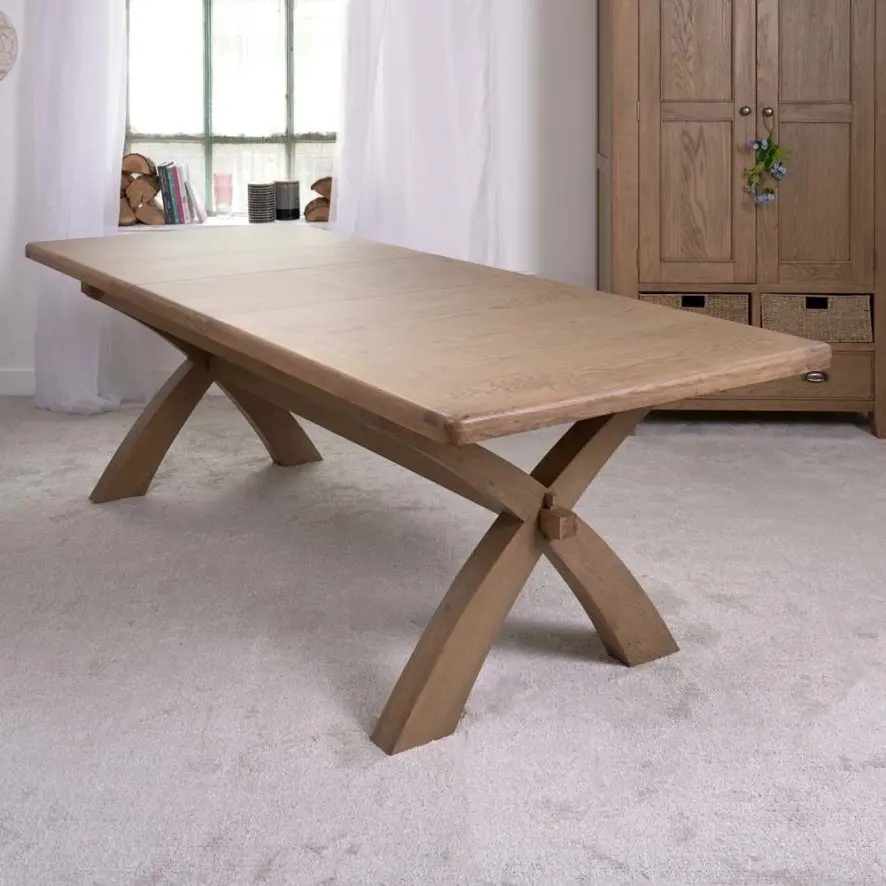 OAK BUTTERFLY EXTENDING DINING TABLE