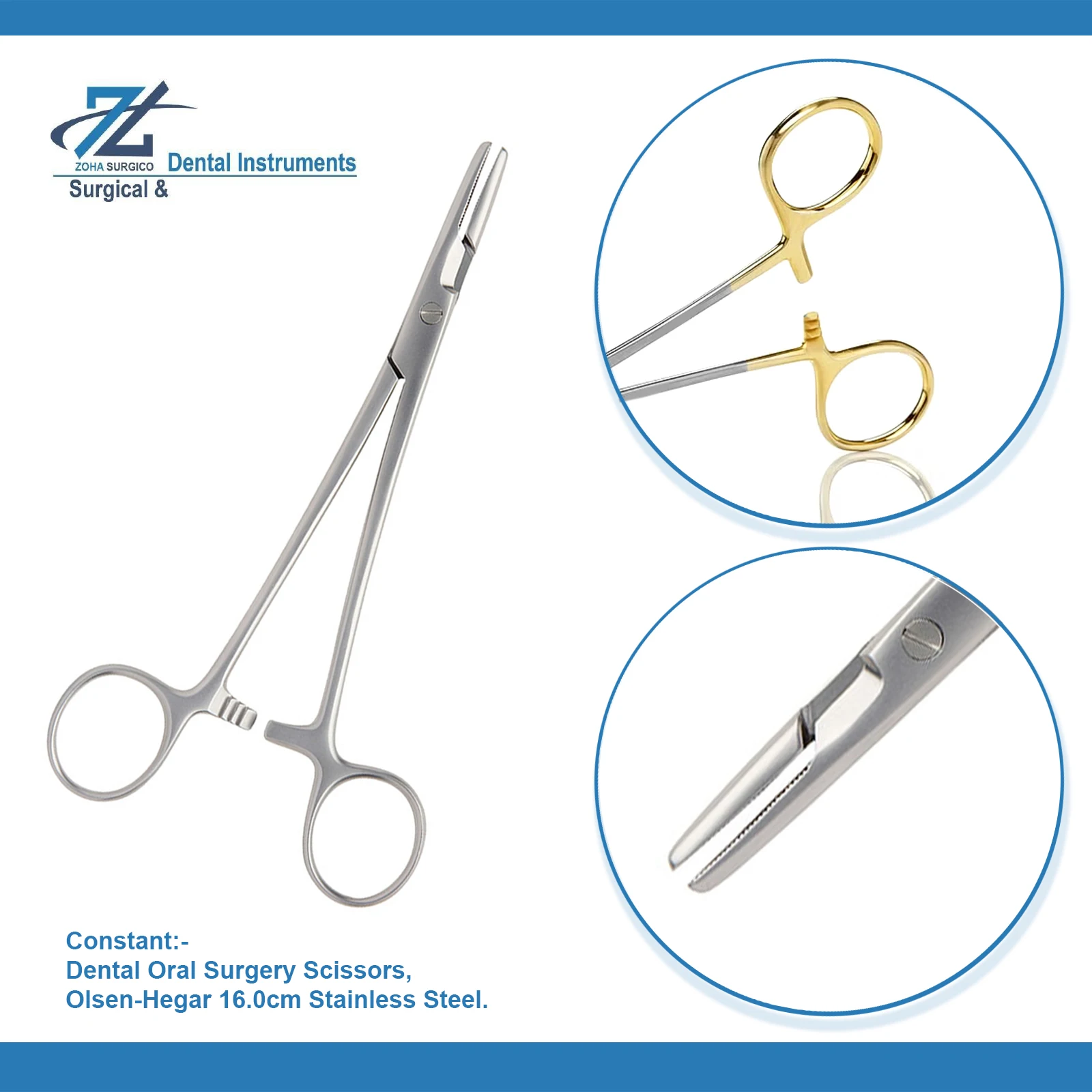 Olsen-hhegar 16 0 см из нержавеющей стали для оральной хирургии держатель иглы TC Olsen hargar ножницы производства Пакистана