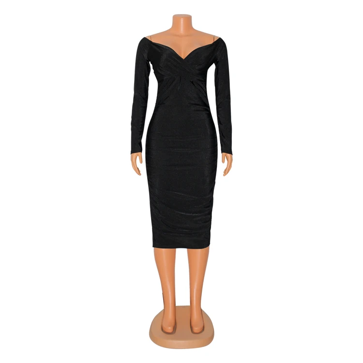 No MOQ best seller 2024 christmas women clothing off-shoulder formal dresses sexy wholesale vintage clothing trade