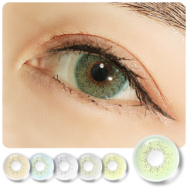 korean clear wholesale yearly color eye lens contact lenses colour len with power for blind lentes de contacto