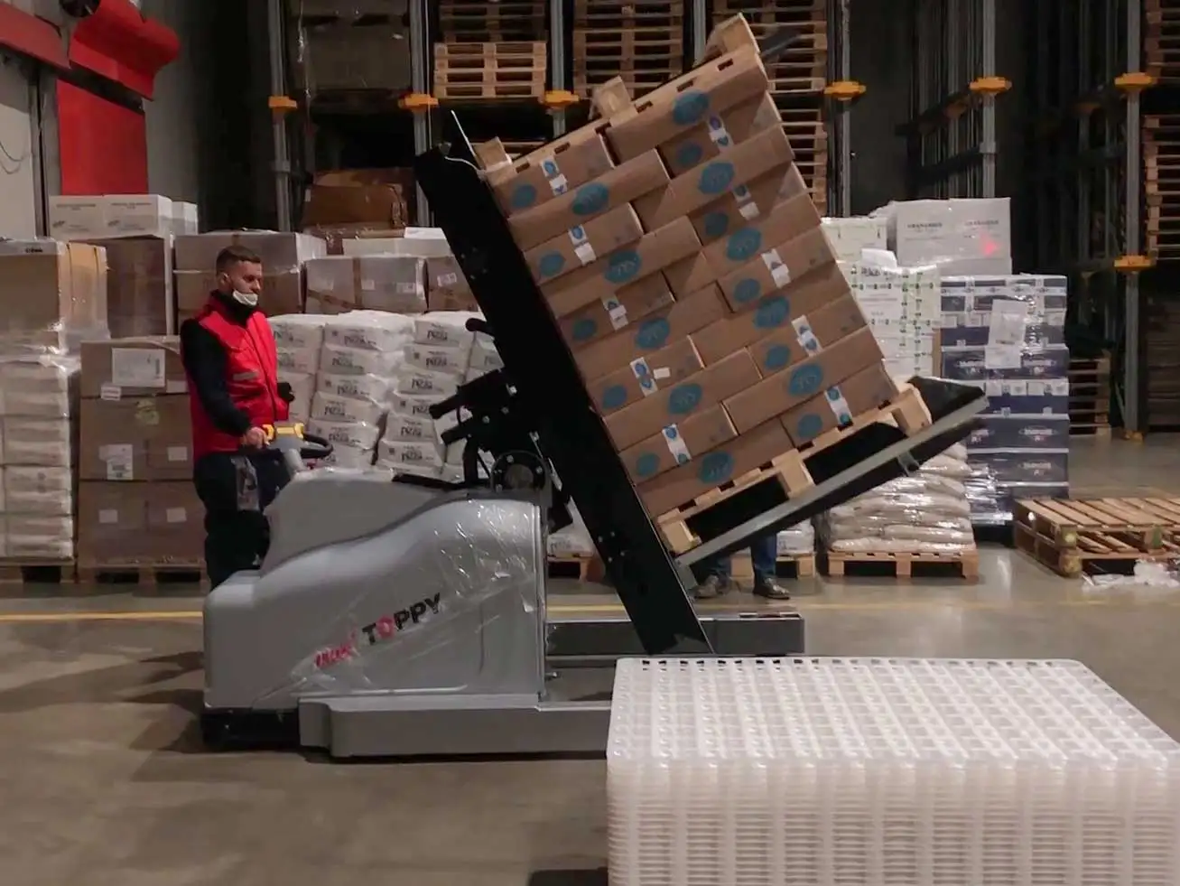 Новое поступление, машина для терения поддонов Toppy, инвертор для поддонов «Pharma ADV», изменение поддона, наклонив нагрузку до 1000 кг