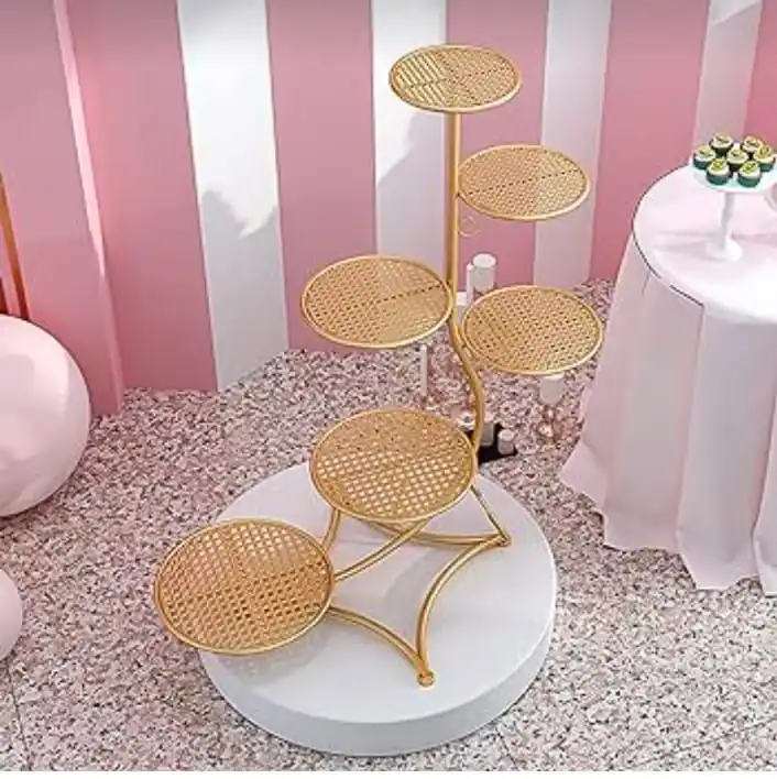 European Style 6 Tier Cake Stands for Wedding Cakes Decorative Iron Dessert Tower Cup Cake Display Stands