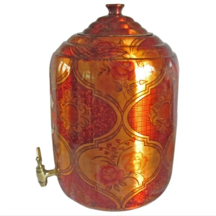 Kitchenware Accessories Ayurveda Health Benefits Drinking Water Dispenser Copper Metal Water Storage Dispenser