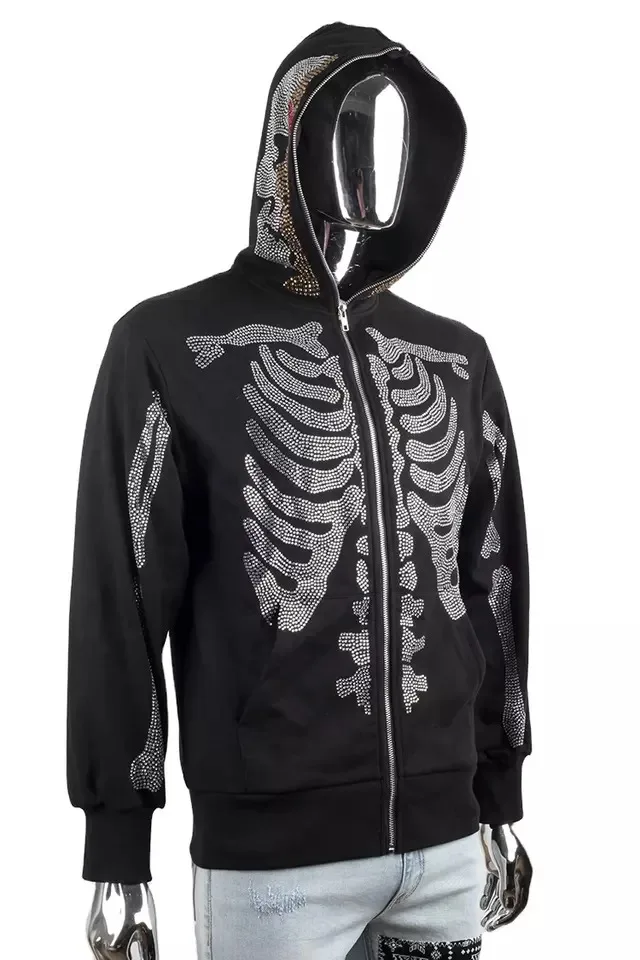 New Custom Logo Embroidered Wholesale Promotional Manufacturer Fleece Satin Lines Full Face Zip Up Hoodie