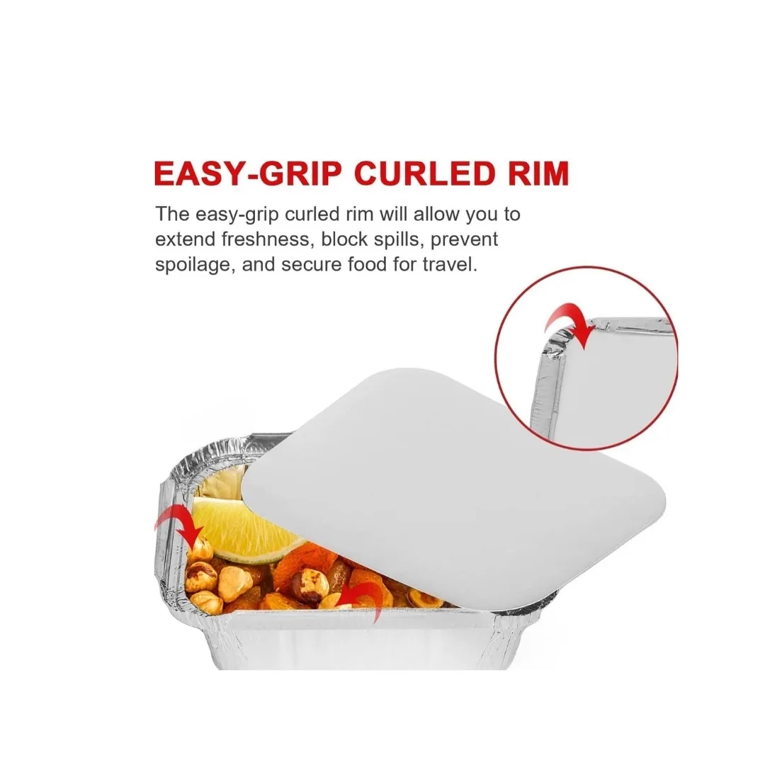 Aluminum Foil Packaging Takeaway Salad Lunch Box Portable Aluminum Foil Baking Aluminum Foil Dining Box With Lid 250 to 1200Ml