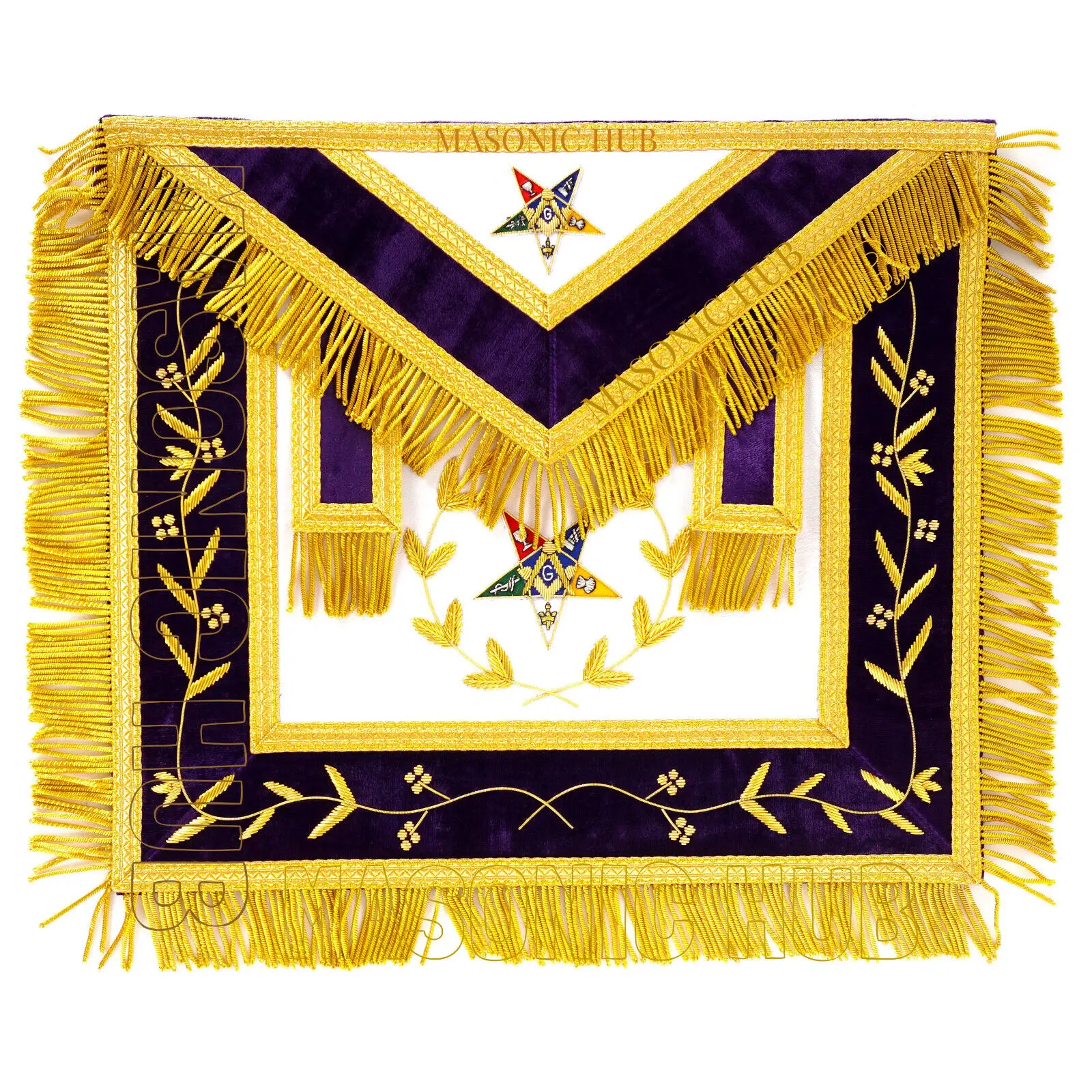 MASONIC OES GRAND покровитель 100% фартук из овечьей шкуры Вышитый вручную с