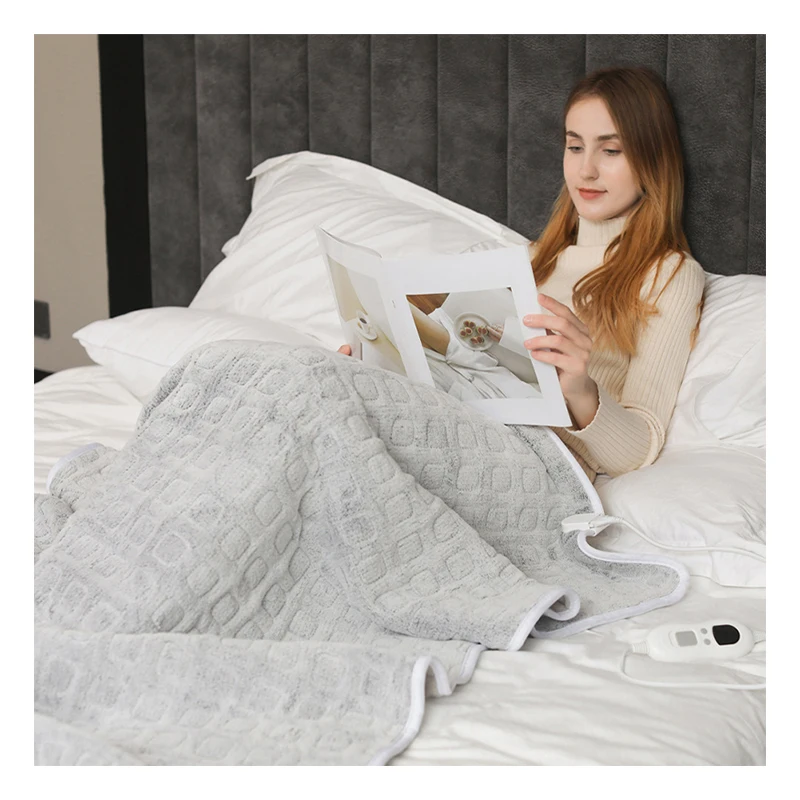 2022 Electric Blanket CE ROHS LVD EMC FCC Warm Bed Winter Gray Electric Blanket For European