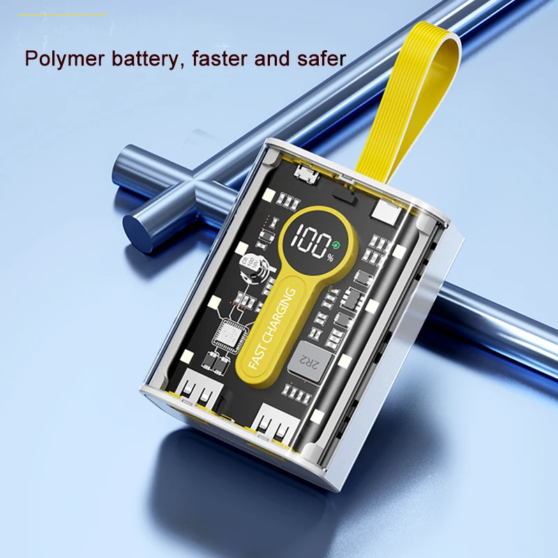 Best selling products 2022 transparent power bank li ion battery 10000mah powerbank smartphone external battery