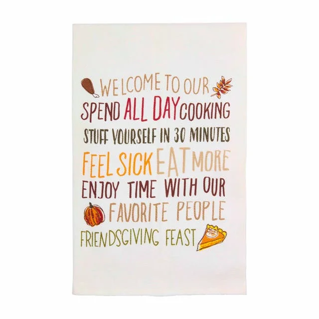 Wine Pie Welcome Friendsgiving Towel