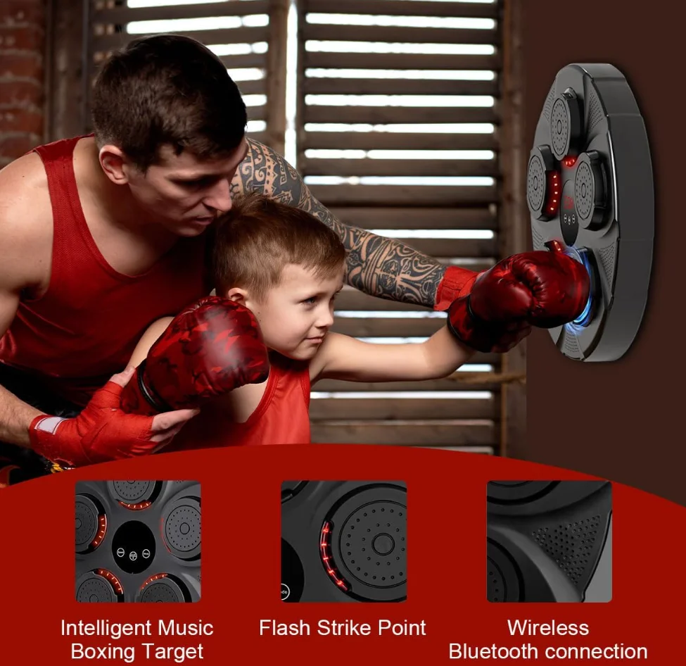 JIKE sports Smart Bluetooth Music Boxing Machine Trainer, Wall Mounted Boxing  for Amateur Home Fitness Equipment (Black)