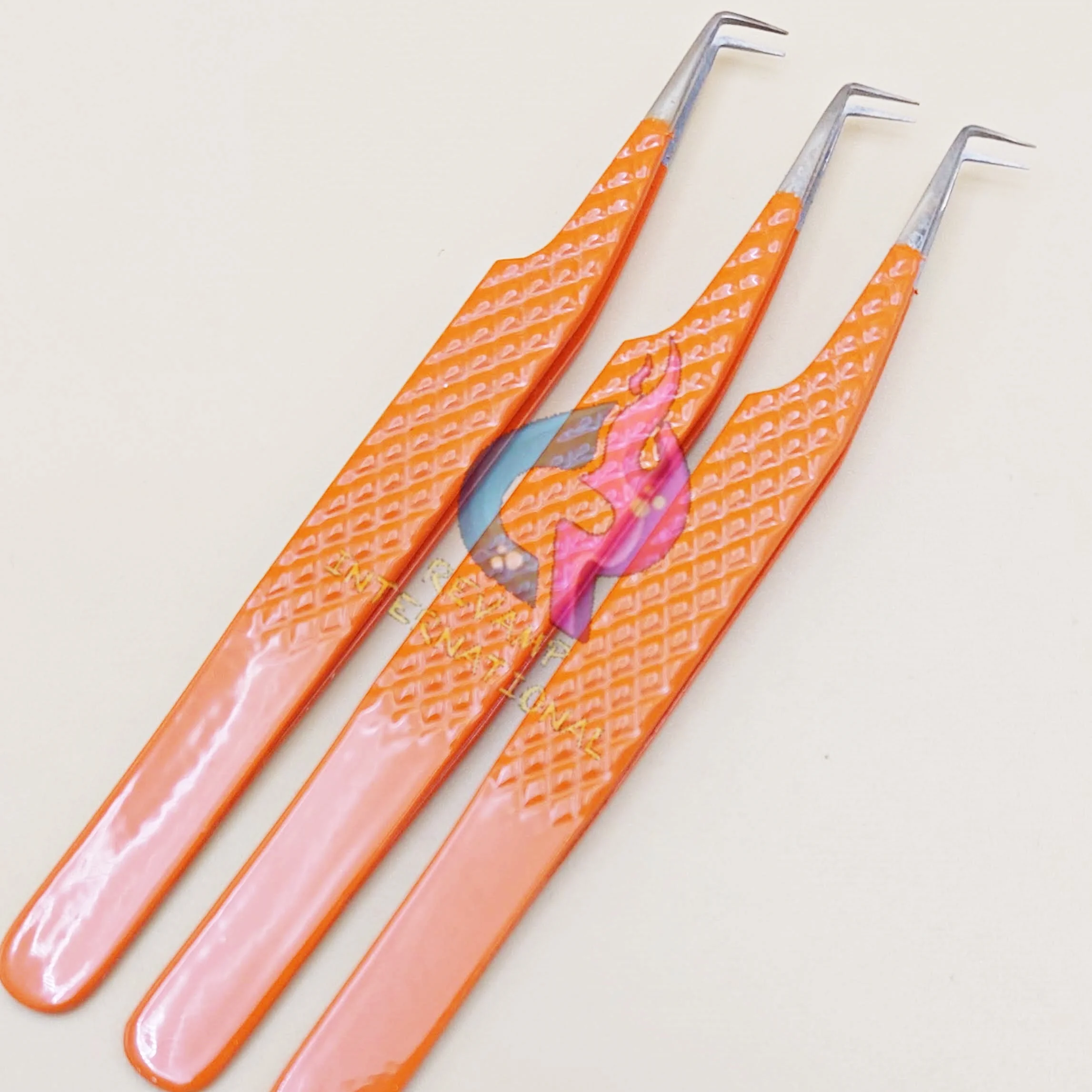 Premium Quality Sustainable Fiber Tip Diamond Grip Handle 90 Degree Eyelash Extension Tweezers For Classic Pickup And Isolation