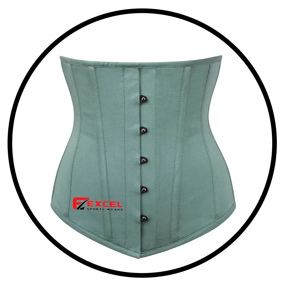 Cotton Corset  High Quality Custom Adjustable  Heavy Duty Double Steel Boned Waist Training  Under Bust Corset.