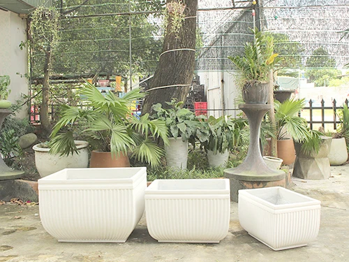 Good price  Flower Pots For Garden Outdoor Planters With Luxury Rectangle striped planter from Viet Nam