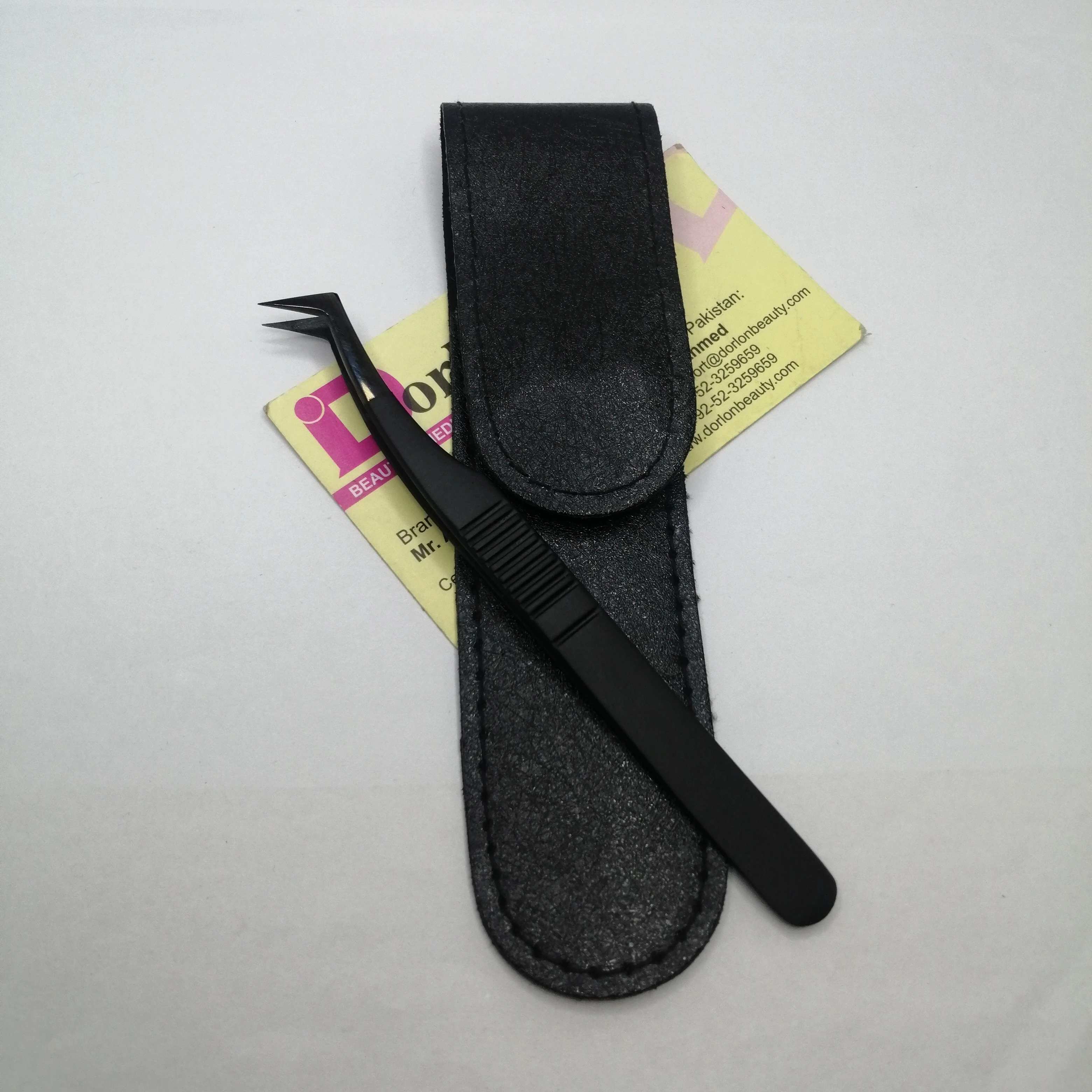 Tweezers For Eyelash Extension Matte Black L Shape Volume Tweezers Sustainable Stainless Steel Plasma Tip Curved Lash Tweezers