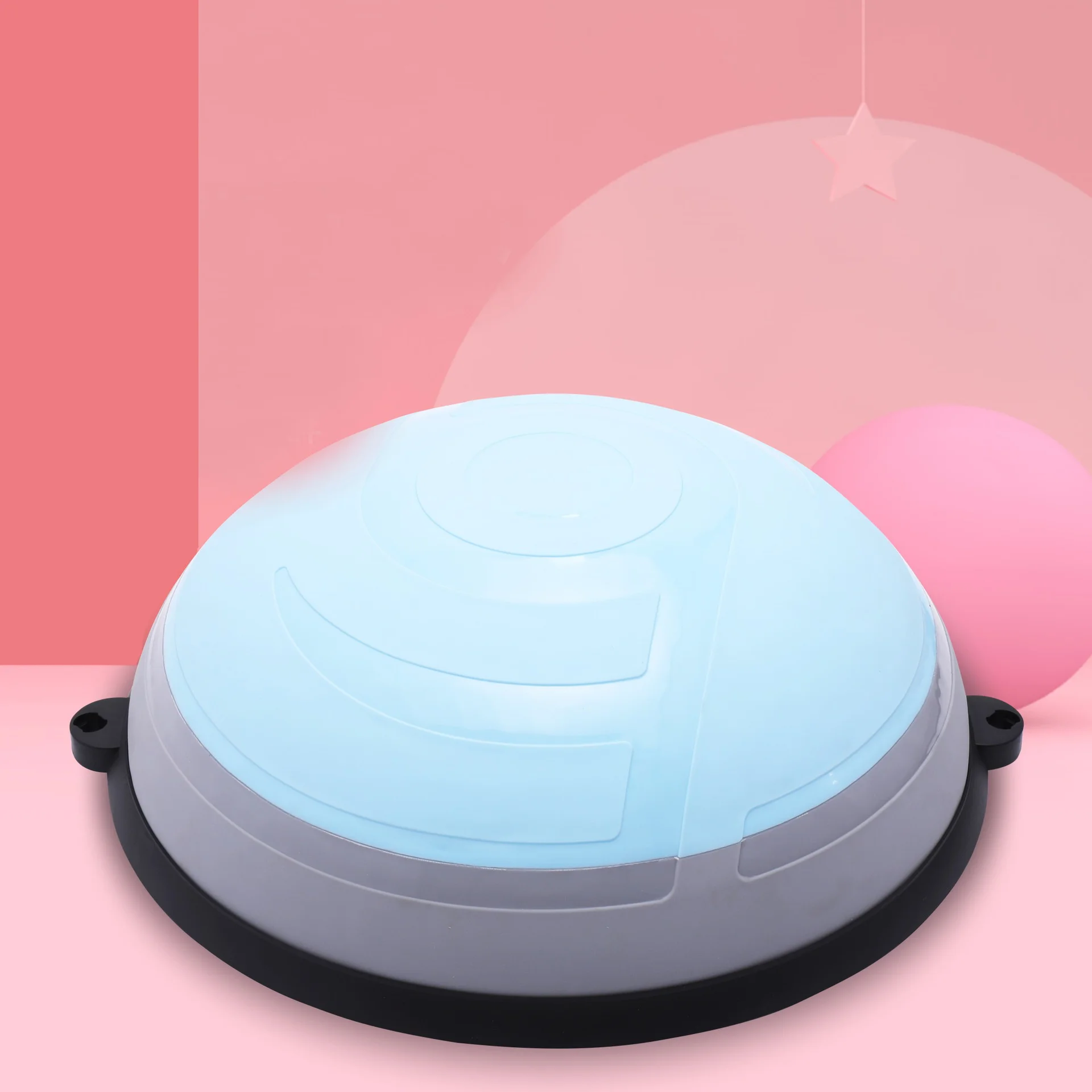 Design half balanced yoga hemisphere with handle yoga Pilates wave speed ball custom logo gym yoga equipment rose two-color half