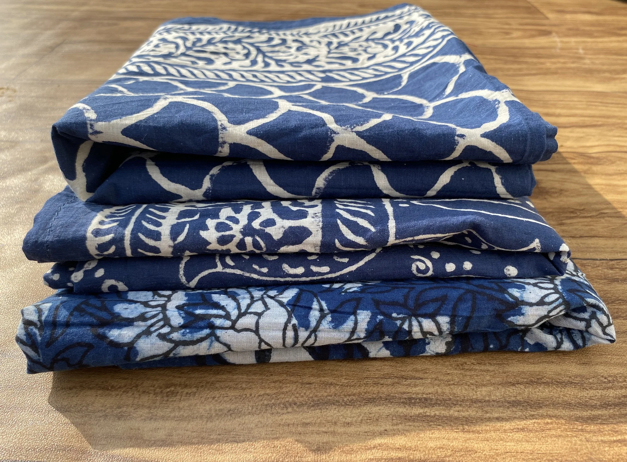 Premium Quality Indigo Blue Block Print Bohemian Pareo Wrap Sarongs Beach Cover Up Summer Scarves  Wholesale Price Sarong