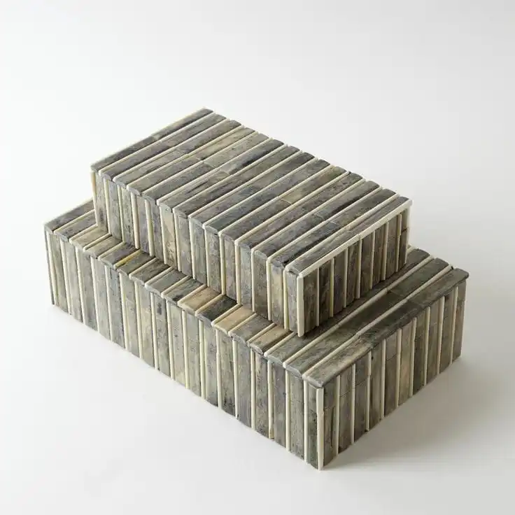 New Modern Design Bone Inlay Finishing Home Decorative Trinket Box Luxury Stylish Wooden Jewelry Set Box