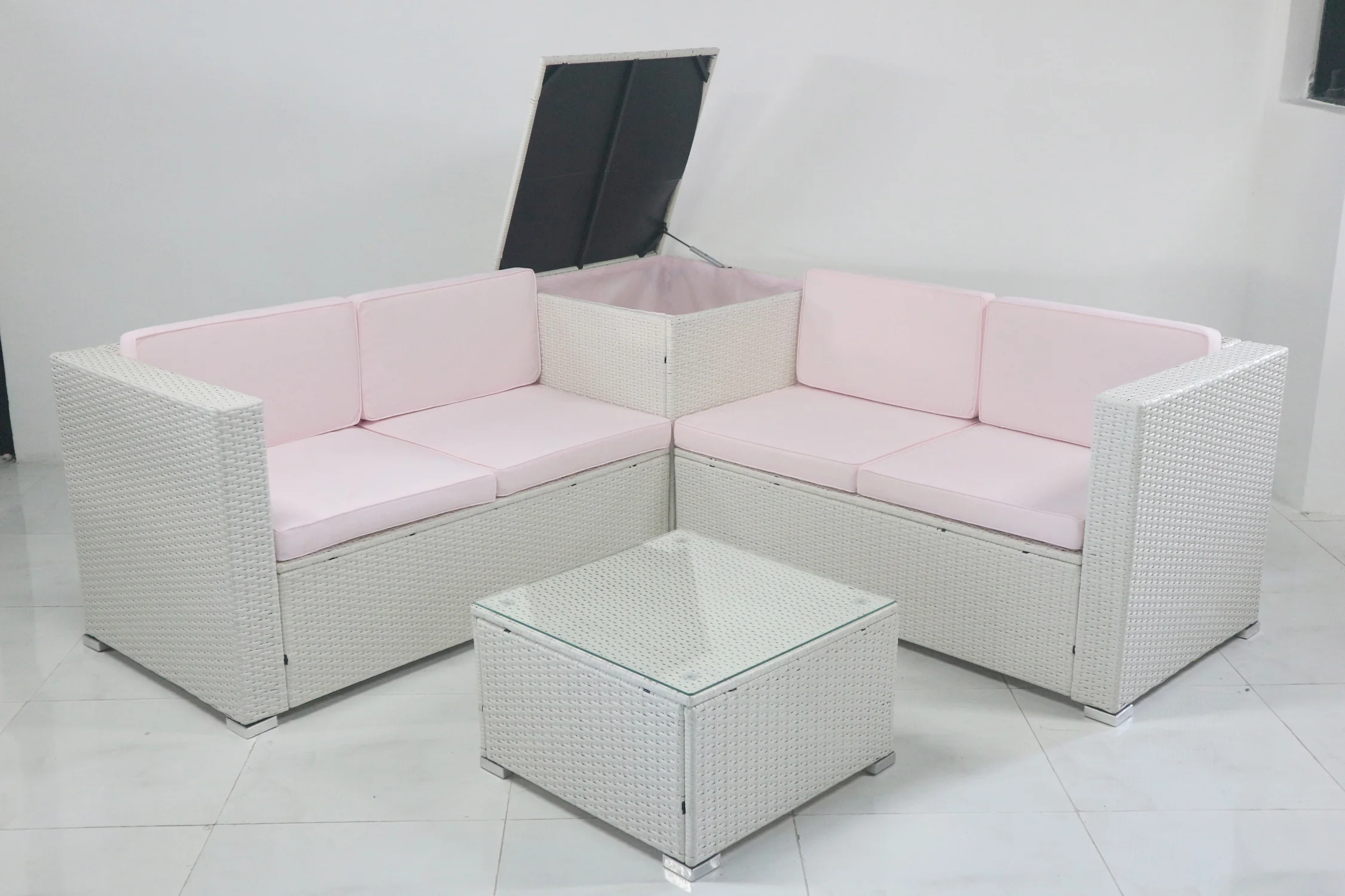 Высокое качество дешевая цена ПЭ плетеная садовая мебель диван угловой