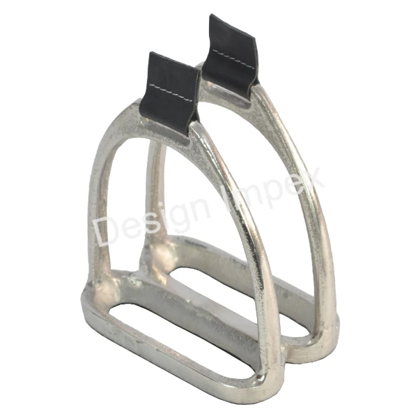 Silver Coated Office Bookends Magazine Newspaper Organizer Holder Solid Horse Stirrup Book Stand And Book Holder Weight hot Sale