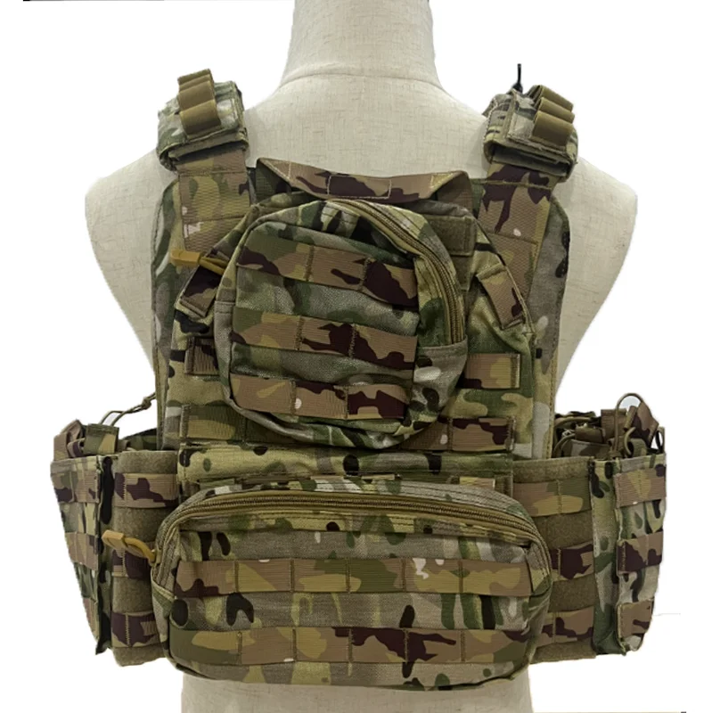 Hot Sale Tactical Ruin Camouflage Vest with Mag Pouches, Auxiliary Pack, MOLLE System, Self-Defense Supplies
