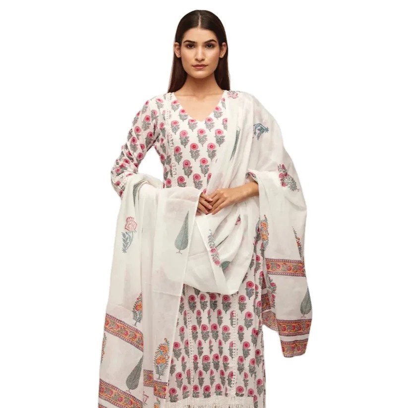 Pink Daisy Suit Set Indian Fashion Styling High End Quality Kurti and Pants from Indian Manufacturer