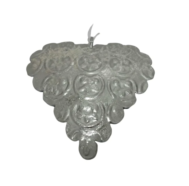 Marvelous Decorative Set of 2 Metal Hanging Heart  Silver Foil Usage for Home and Christmas Decoration Customized Handmade